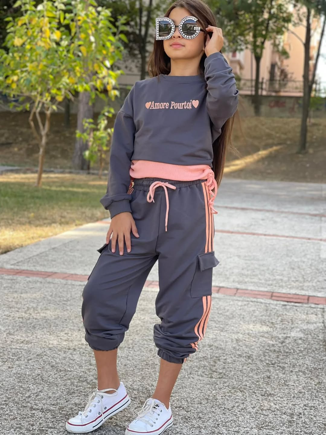 ( REF 05 ) طقم بناتي “Street Cozy” للمشاوير والمدرسة