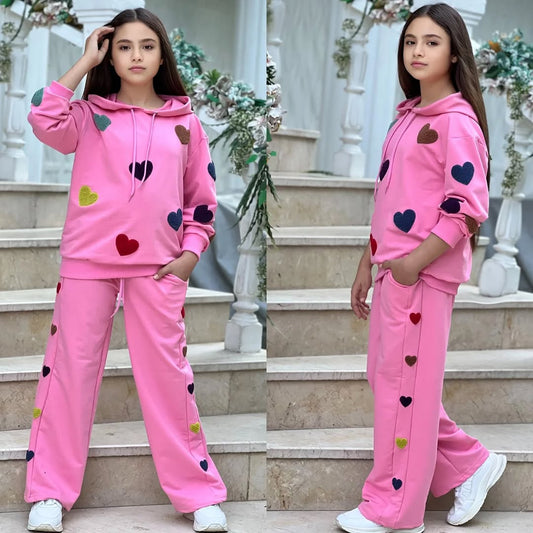( REF 06 ) Ensemble fille “Hearts” – doux & comfy