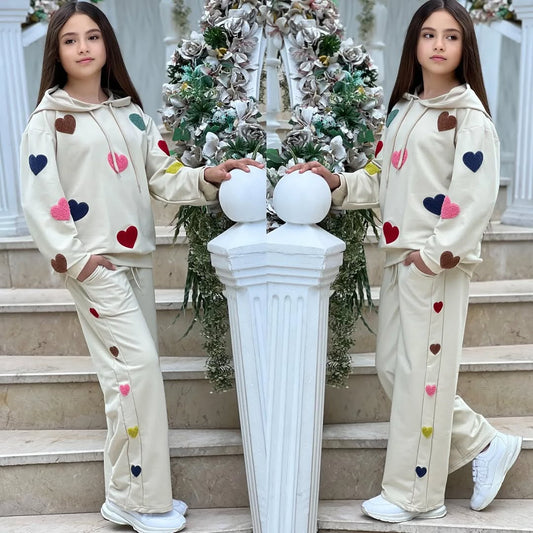 ( REF 06 ) Ensemble fille “Hearts” – doux & comfy